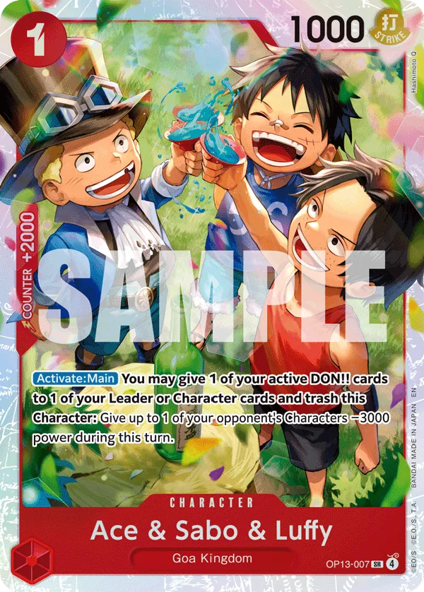 OP13-007 SR Ace & Sabo & Luffy EN