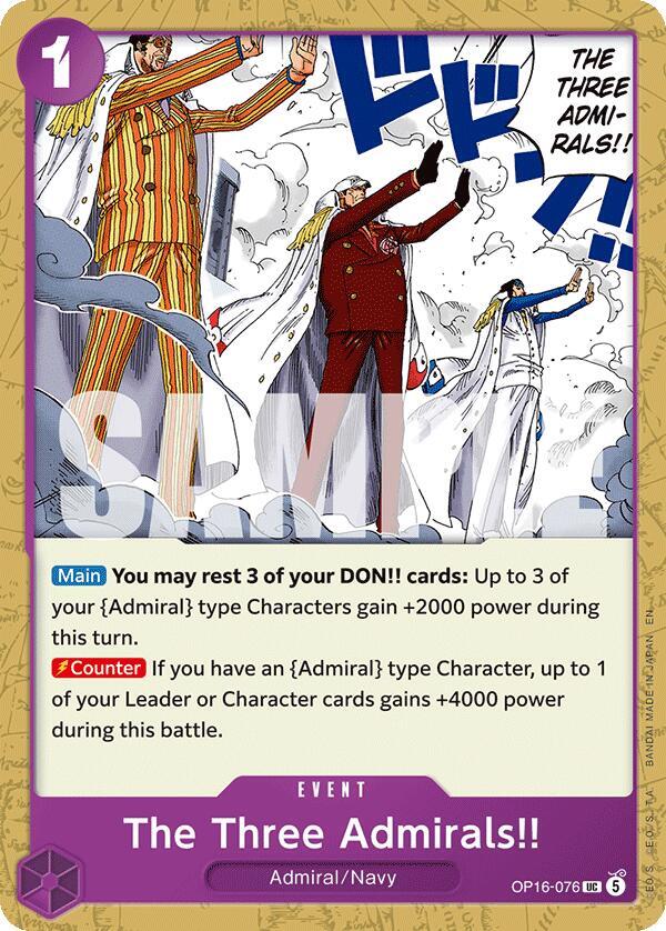 OP16-076 UC The Three Admirals!! EN
