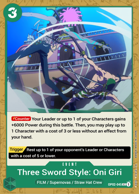 OP02-045 C Three Sword Style Oni Giri EN