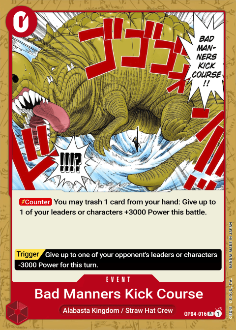 OP04-016 R Bad Manners Kick Course EN