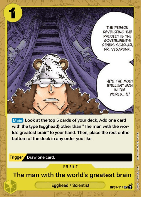 OP07-114 UC He Possesses the World's Most Brilliant Mind EN