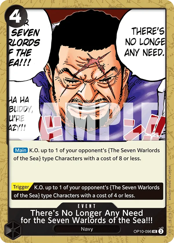 OP10-096 UC There is No Longer Any Need for the Seven Warlords of the Sea!!! EN