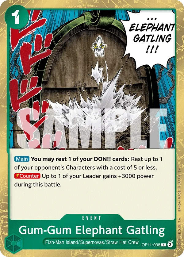 OP11-038 R Gum-Gum Elephant Gatling EN