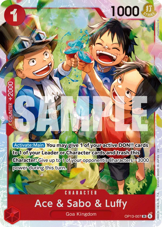 OP13-007 SR Ace & Sabo & Luffy EN