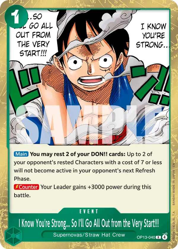 OP13-040 R I Know You're Strong... So I'll Go All Out from the Very Start!!! EN